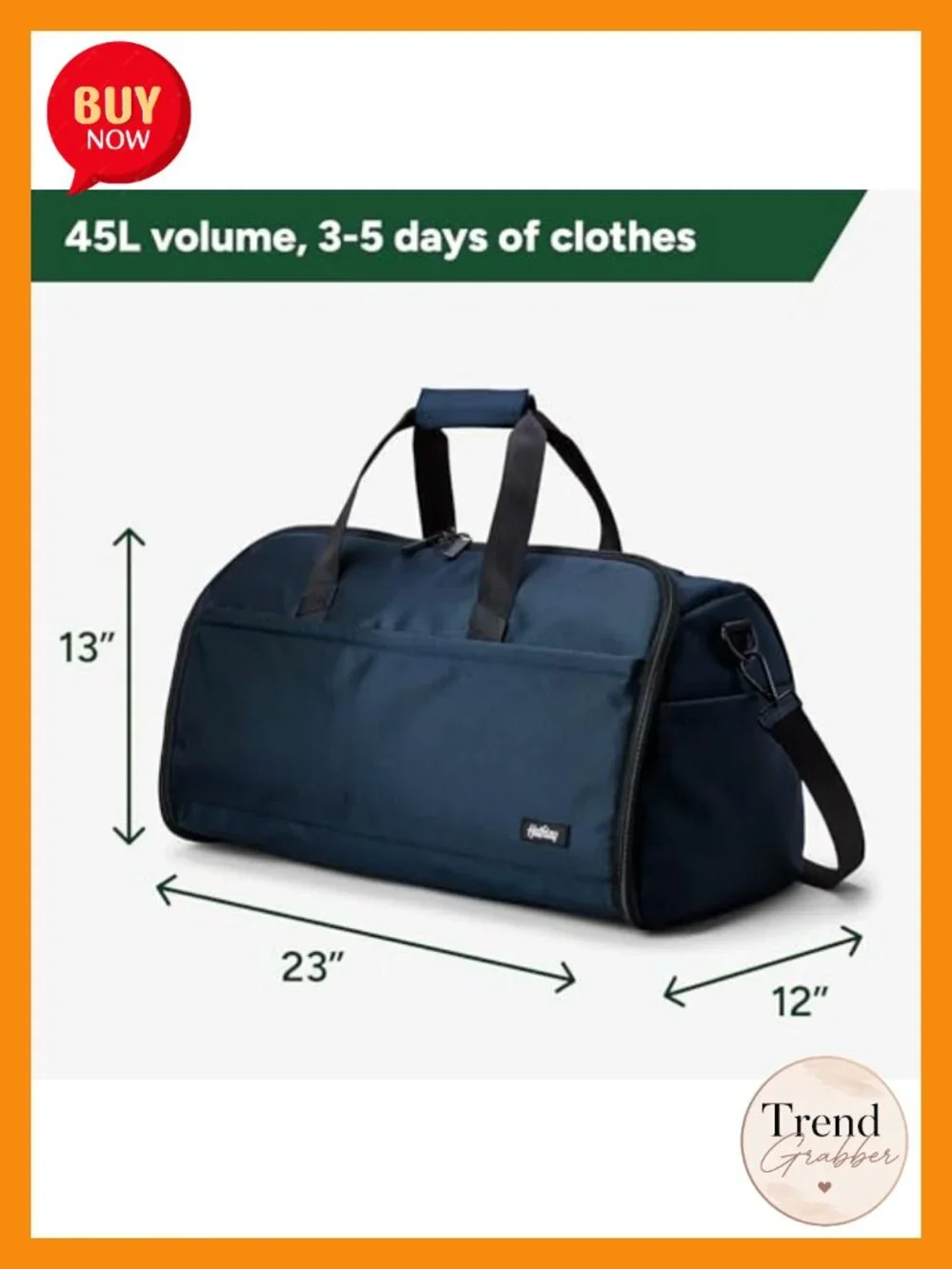 Convertible 2-in-1 Garment Duffel 45L Weekender Ballistic Nylon Carry-On Suit